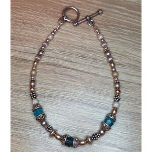 𝅺Artisan crafted sterling silver 925 beaded bracelet boho-fine jewelry-layering